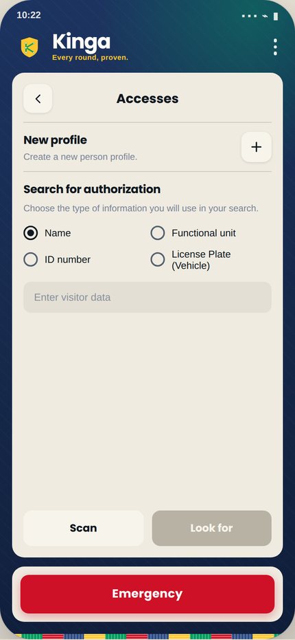 Kinga app — Access control