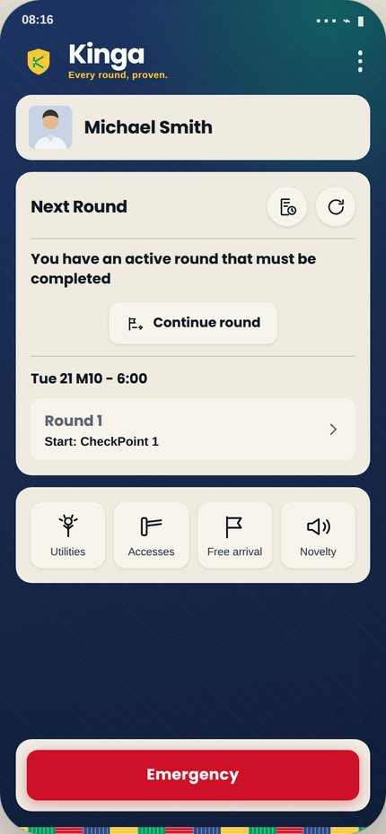 Kinga app — Home